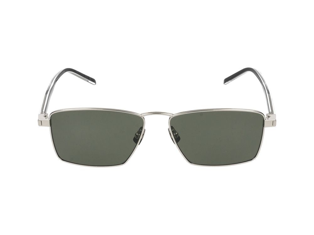 Saint Laurent Silver Square Grey Lenses Sunglasses