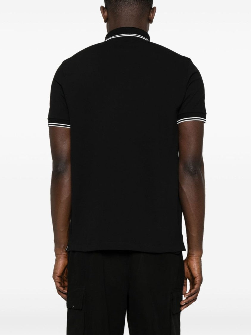 Stone Island Classic Ribbed Collar Polo Shirt With Iconic Branding