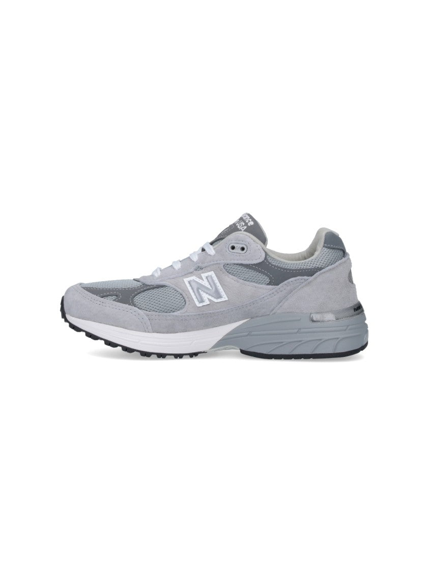 New Balance Grey 993 Suede Mesh Sneakers