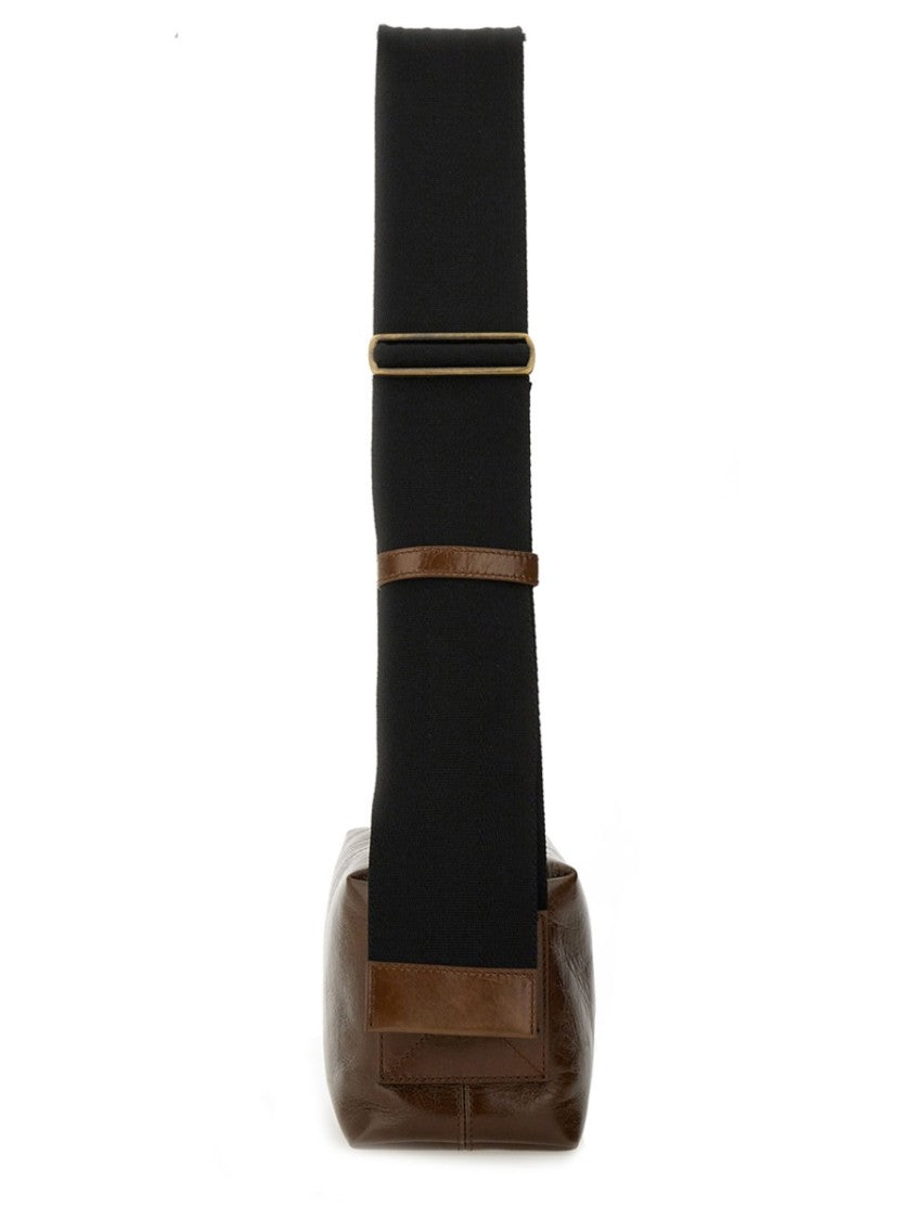 Uma Wang Textured Carbon Fiber Shoulder Bag With Adjustable Strap