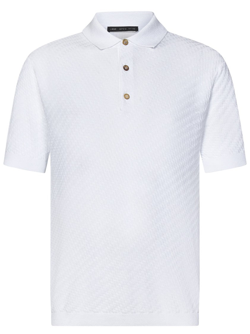 Low Brand Textured Crepe Knit Polo Shirt