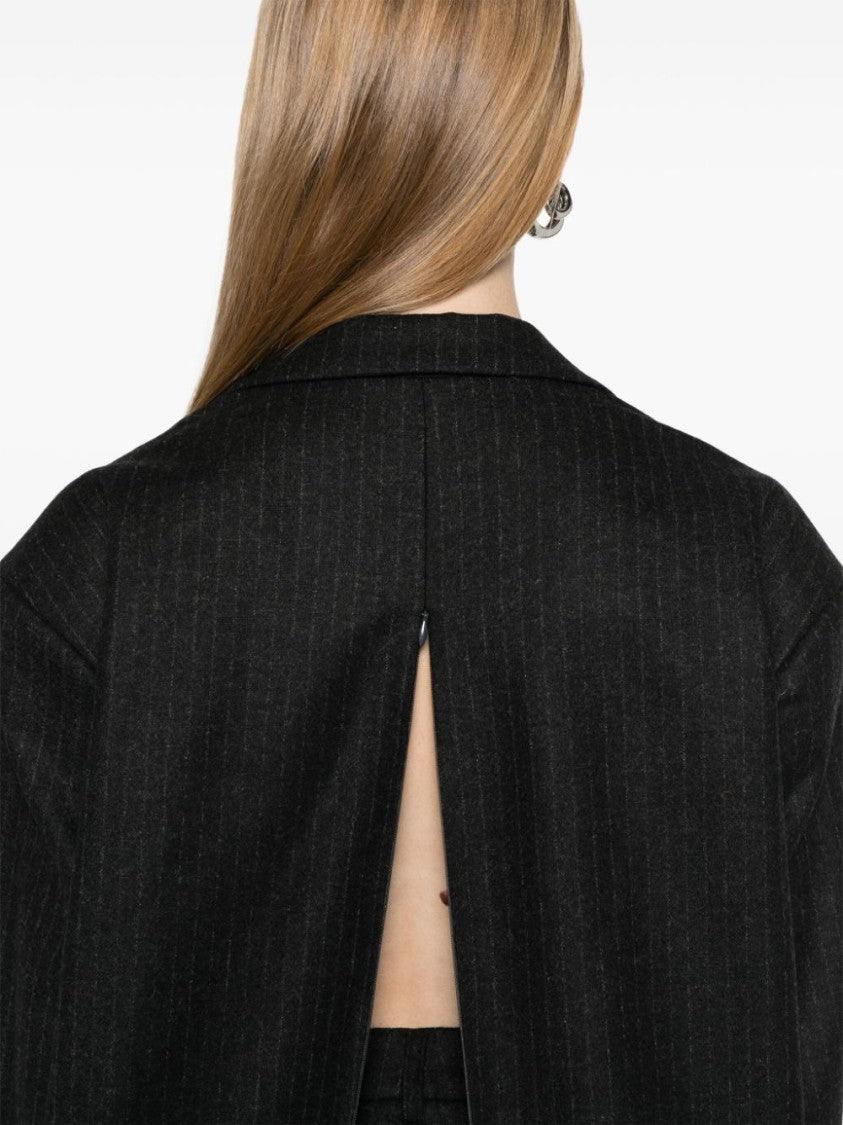 Le Sully Studio Anthracite Grey Pinstripe Lisa Blazer