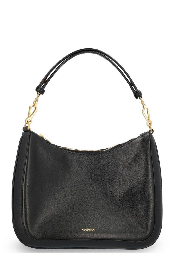 Saint Laurent Curved Rectangular Shoulder Bag With Gold-Tone Hardware