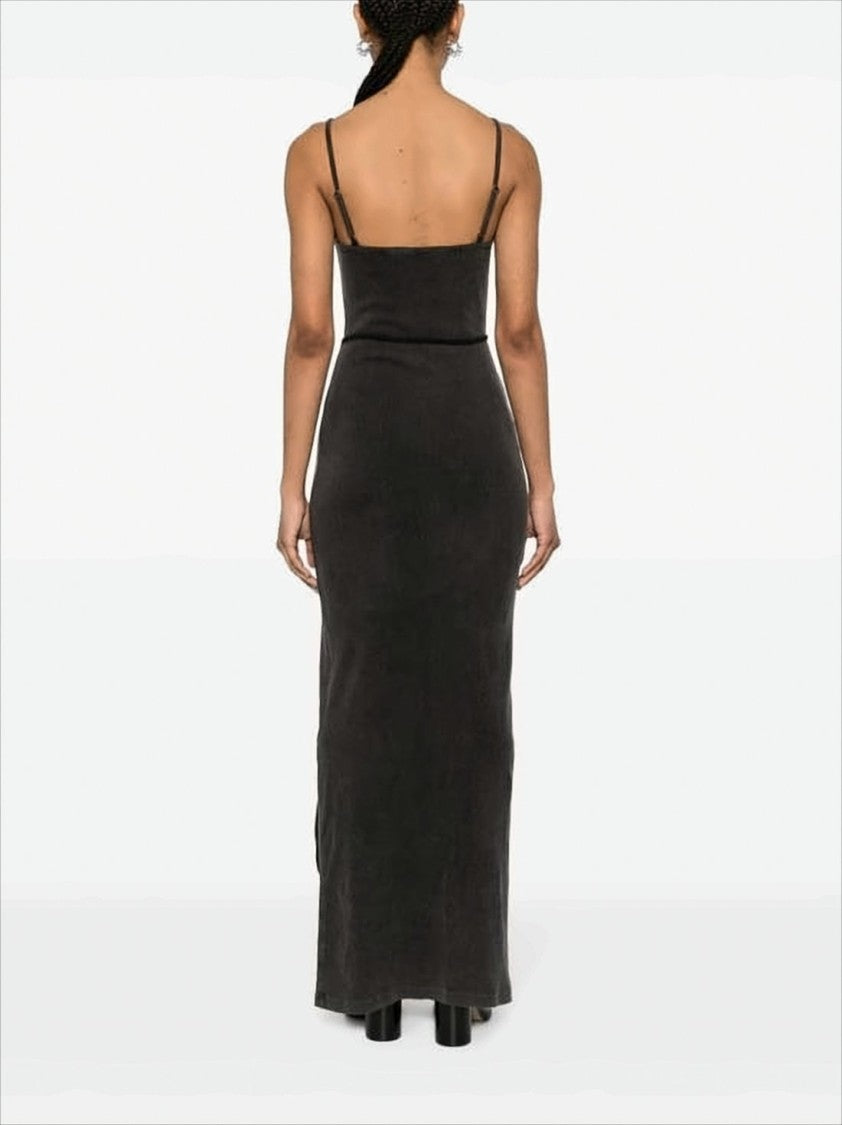 Ottolinger Black Body-Hugging Maxi Dress With Spaghetti Straps