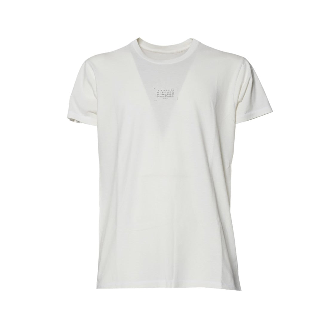 Maison Margiela Cream Cotton T-Shirt With Logo Print