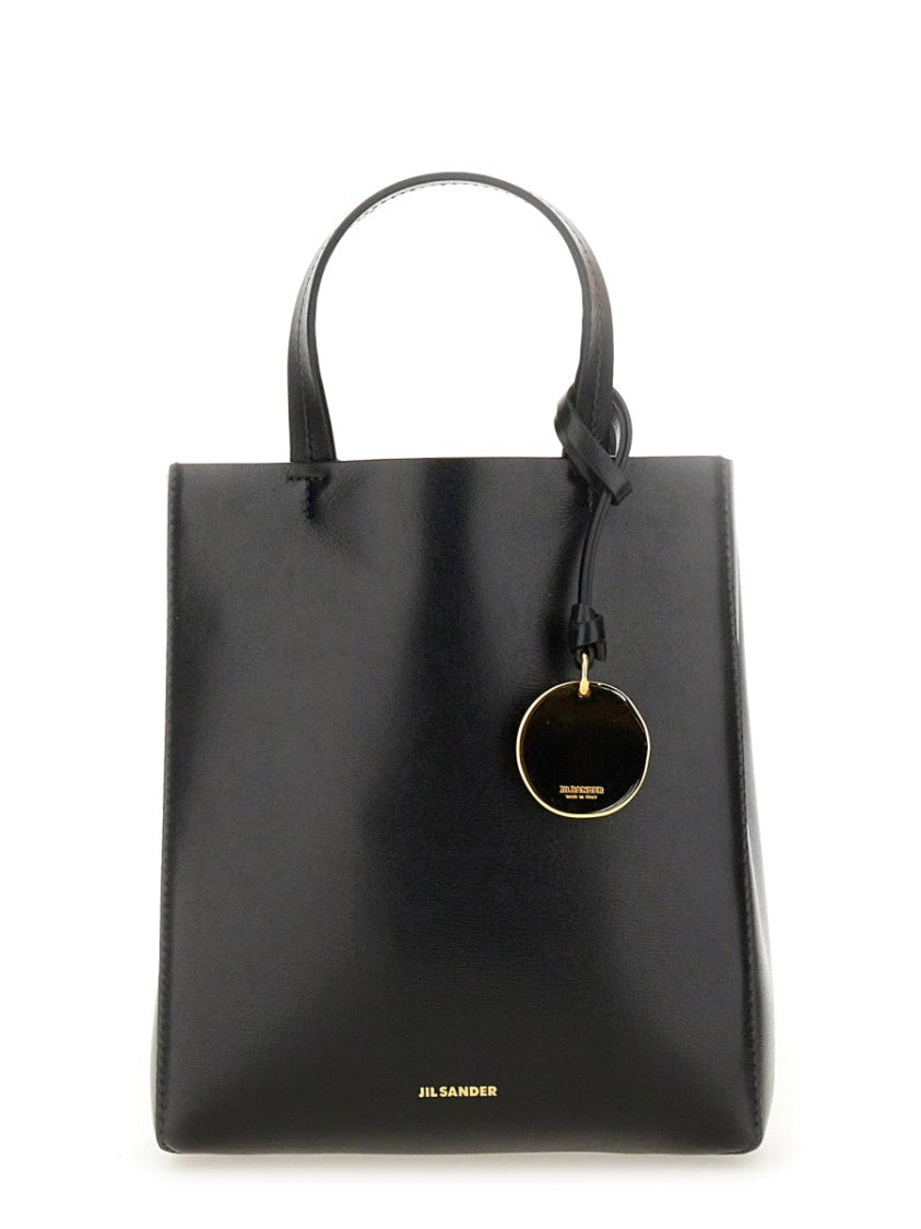 Jil Sander Structured Black Calf Leather Bag
