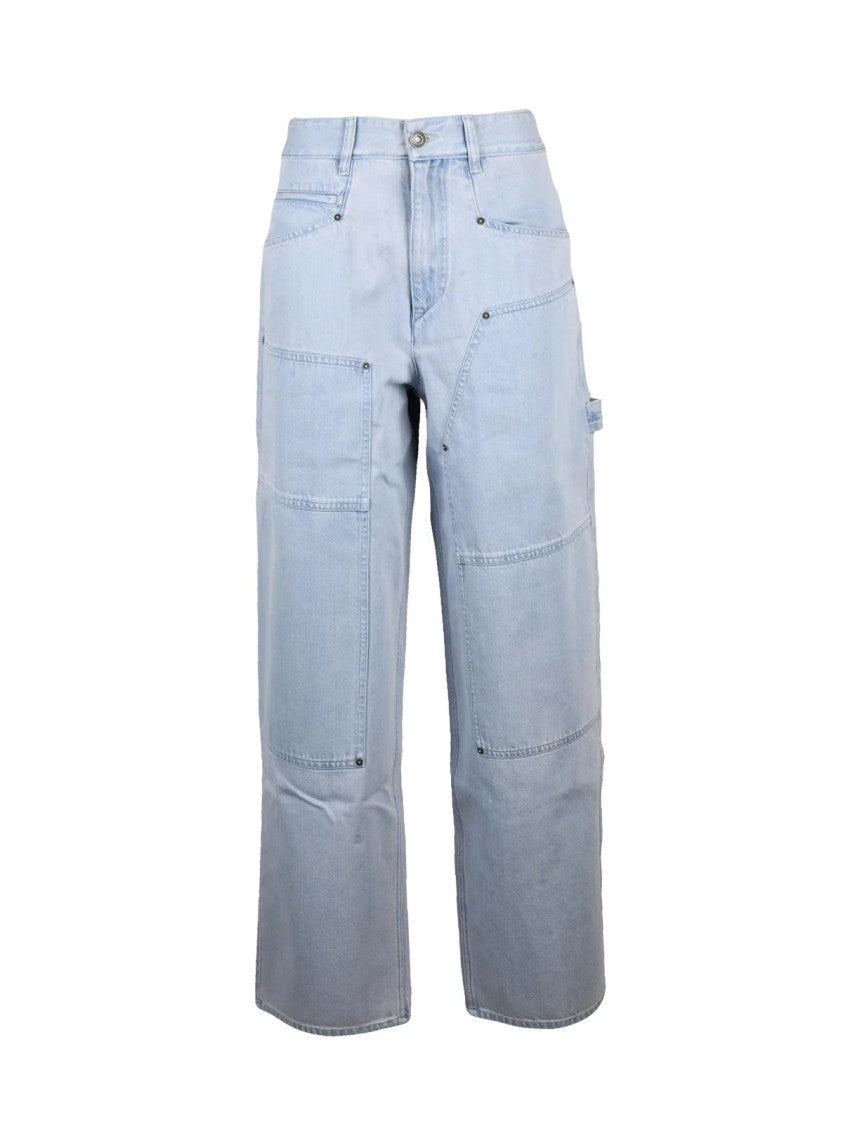 Isabel Marant Étoile Purple Cotton Wide-Leg Jeans