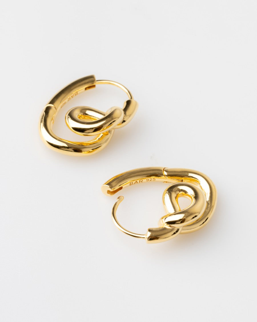 Bar Jewellery Unravel Earrings – Gold-Plated Silver