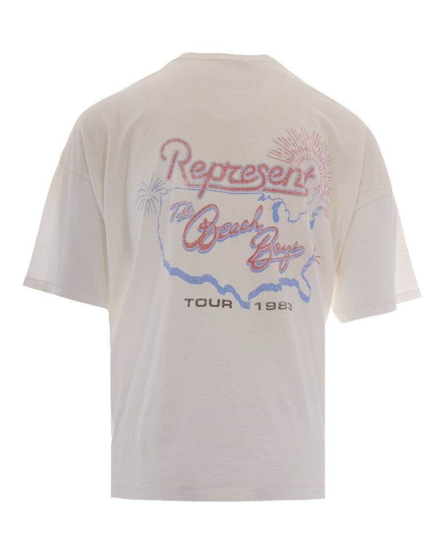 Represent Washed Ecru Beach Boys Cotton-Blend T-Shirt