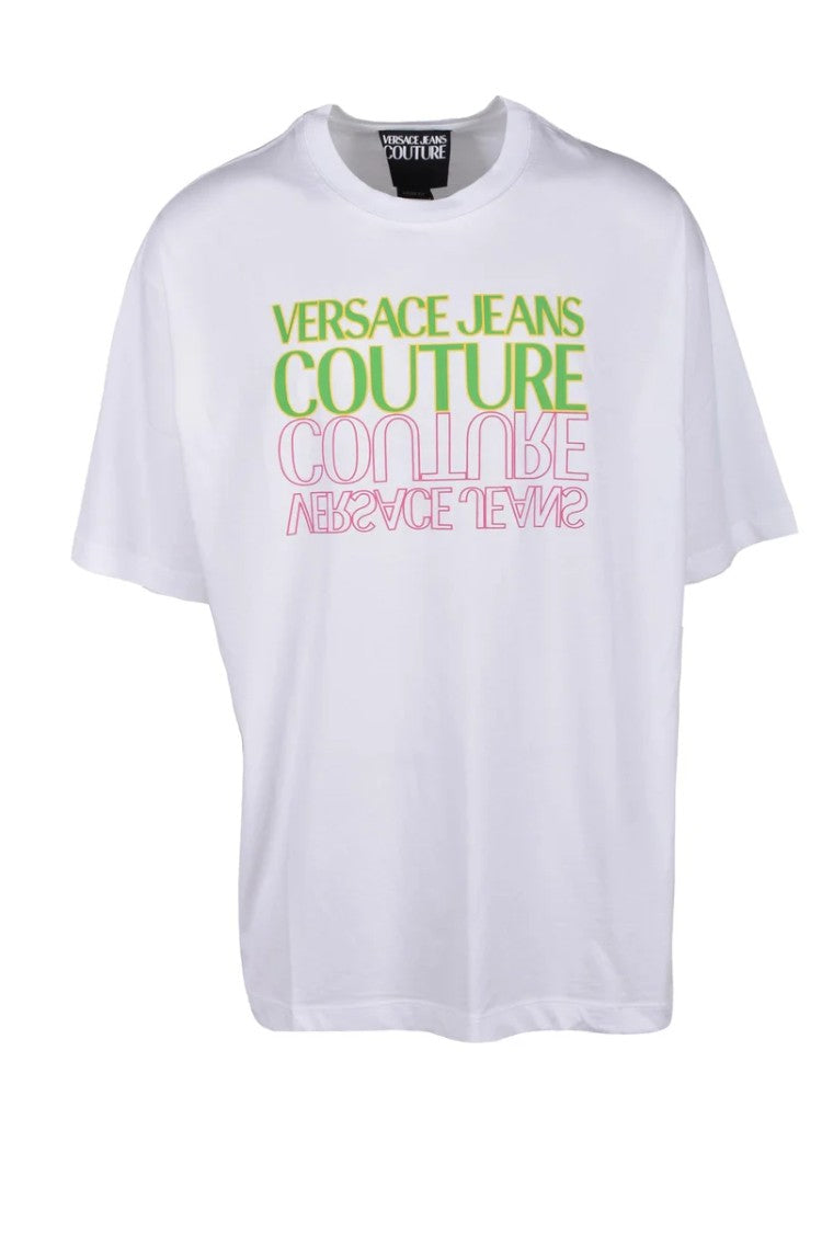 Versace Jeans Couture White Logo Cotton T-Shirt