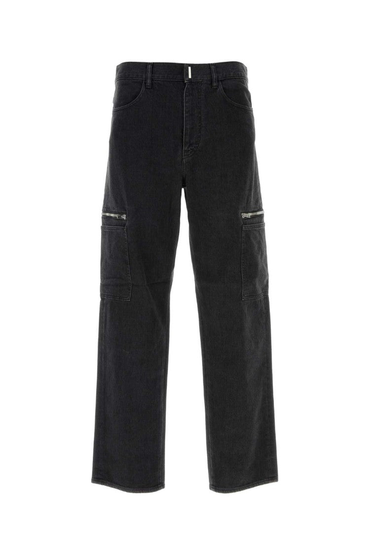 Givenchy Relaxed Fit Black Stretch Denim Cargo Jeans
