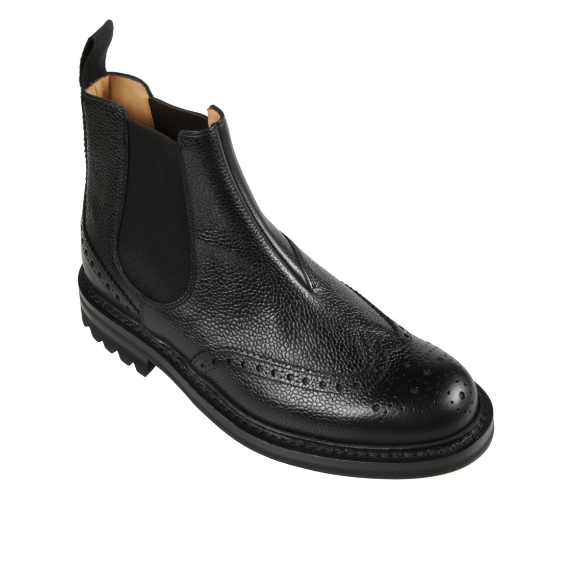 Church's Brogue Chelsea Boots With Textured Full-Grain Leather