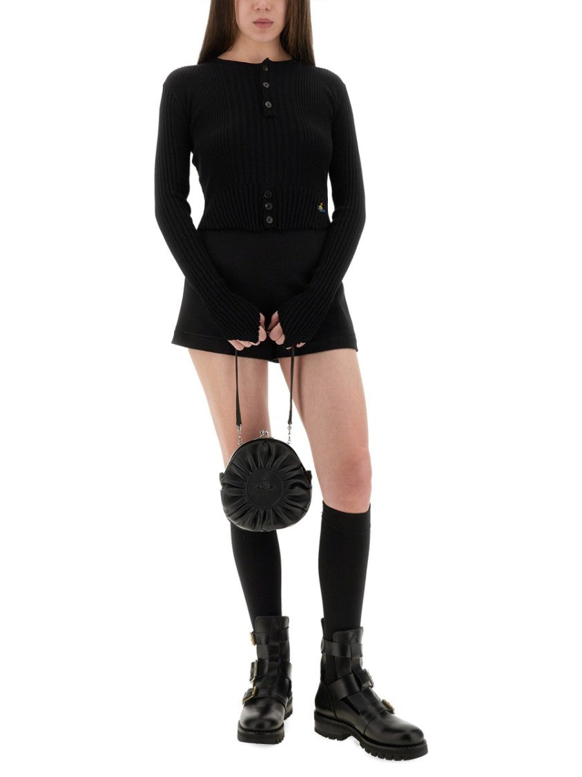 Vivienne Westwood Cropped Knitted Top With Cashmere Blend And Fitted Silhouette