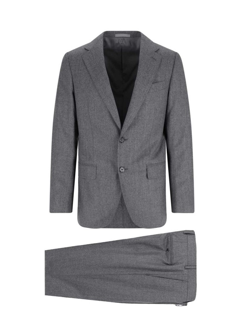 Caruso Tailored Grey Suit With Two-Button Blazer