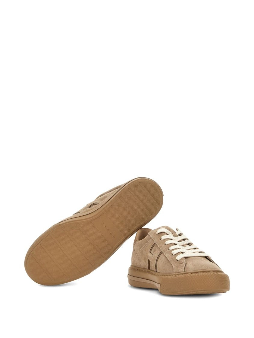 Hogan Low-Top Beige Sneakers With Embossed Logo