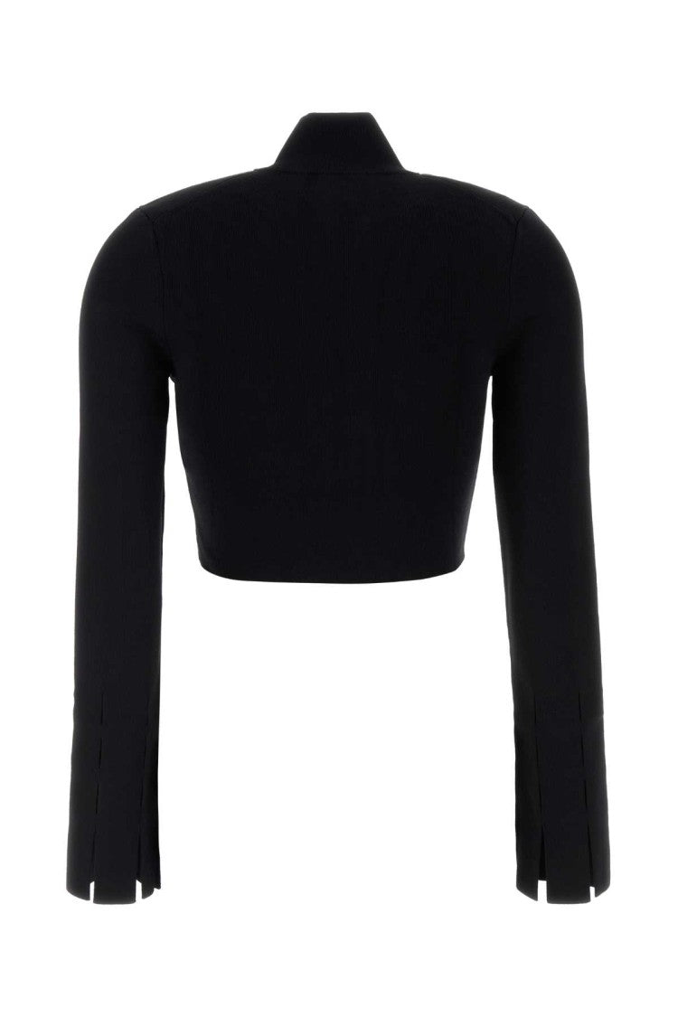 Nanushka Black Stretch Viscose Blend Izan Cardigan
