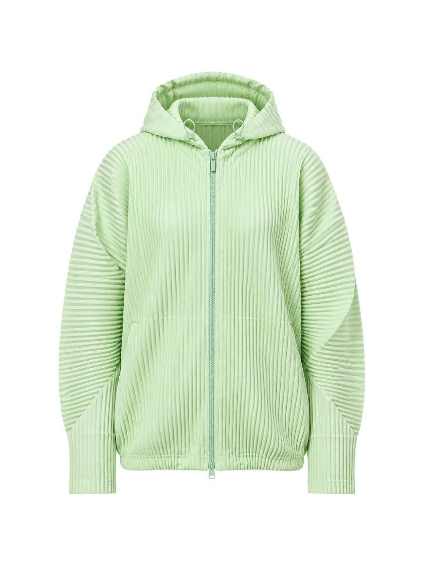 Homme Plissé Issey Miyake Pleated Hooded Zip-Up Relaxed Jacket