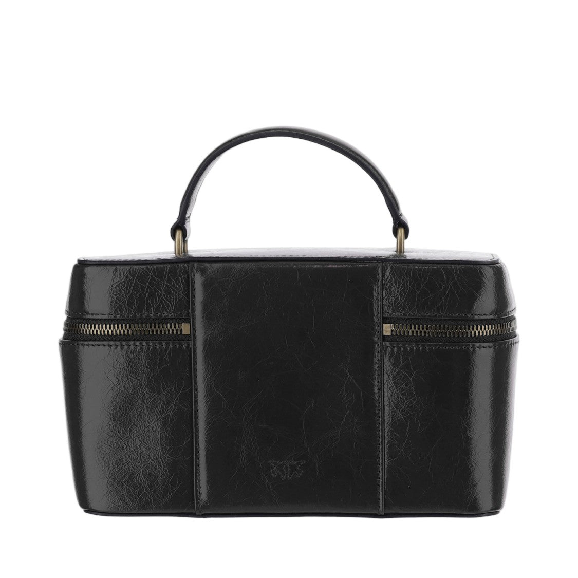 Pinko Black Love Birds Lambskin Vanity Bag