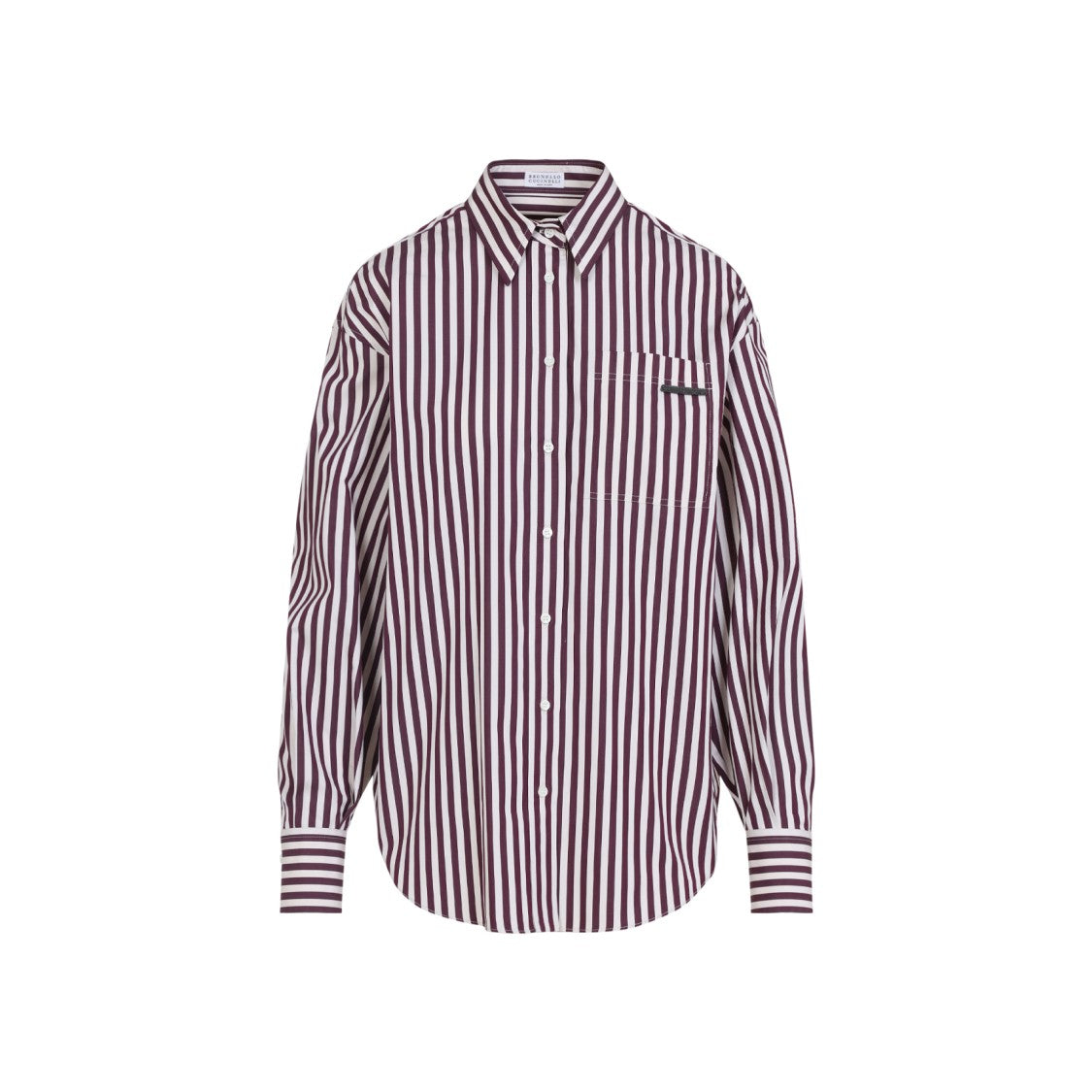 Brunello Cucinelli Classic Striped Cotton Shirt With Button-Down Front