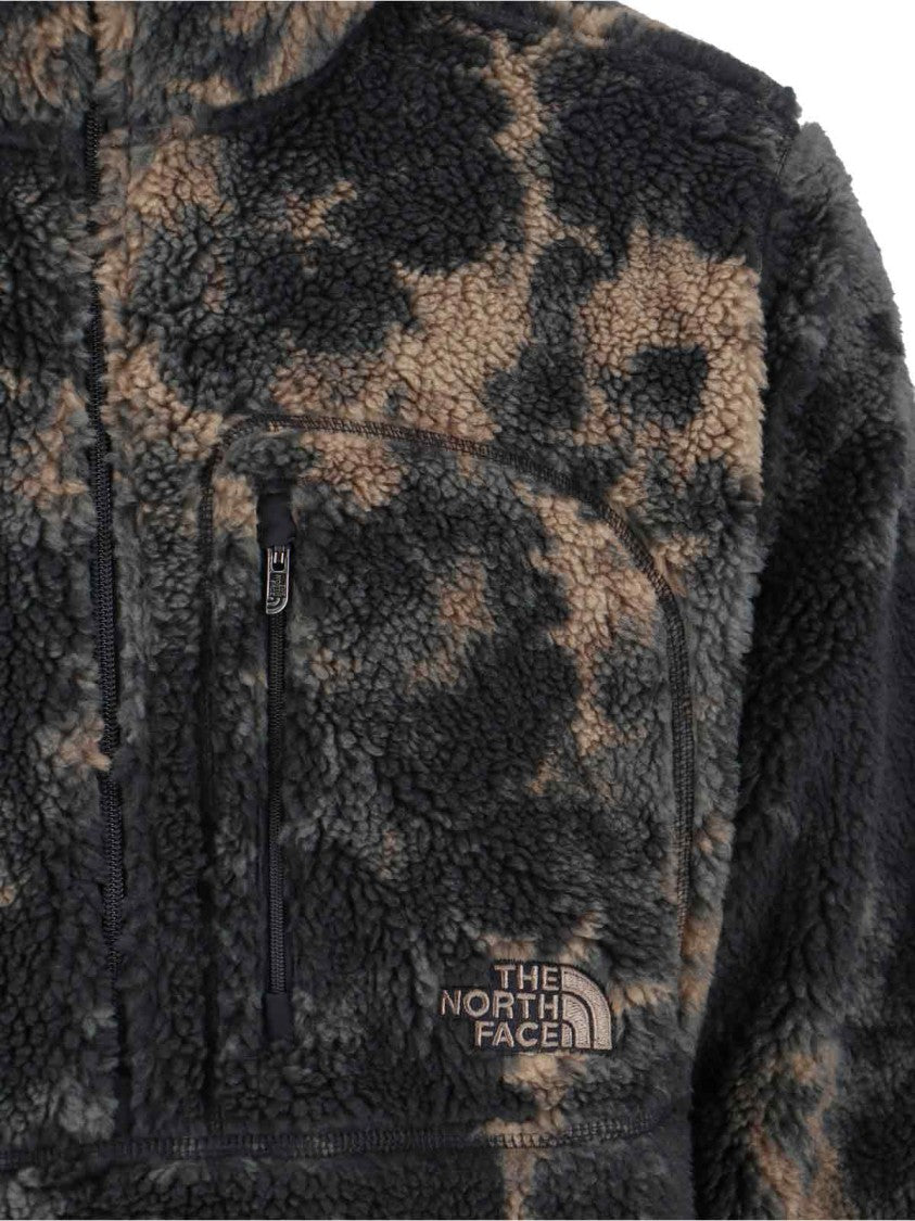 The North Face Multicolor High-Collar Fleece Jacket With Logo Detail