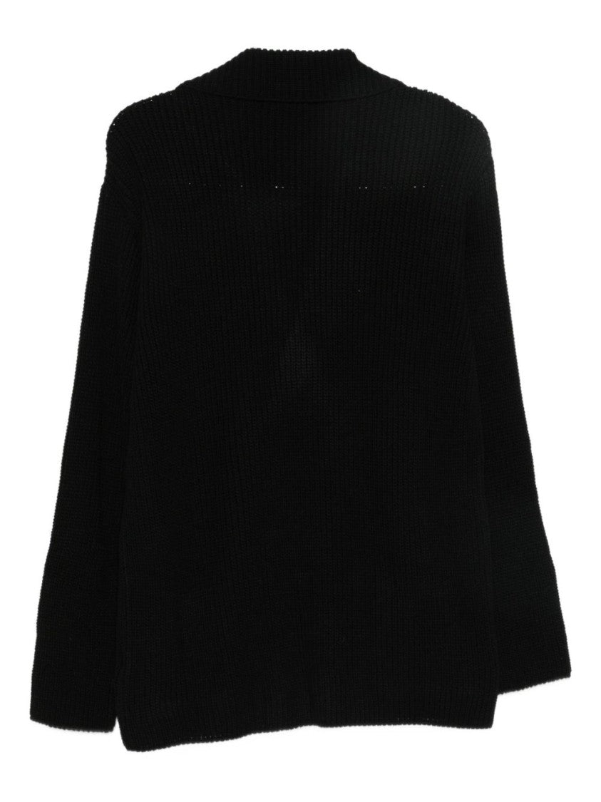 Daniele Alessandrini Black Double-Breasted Knit Sweater
