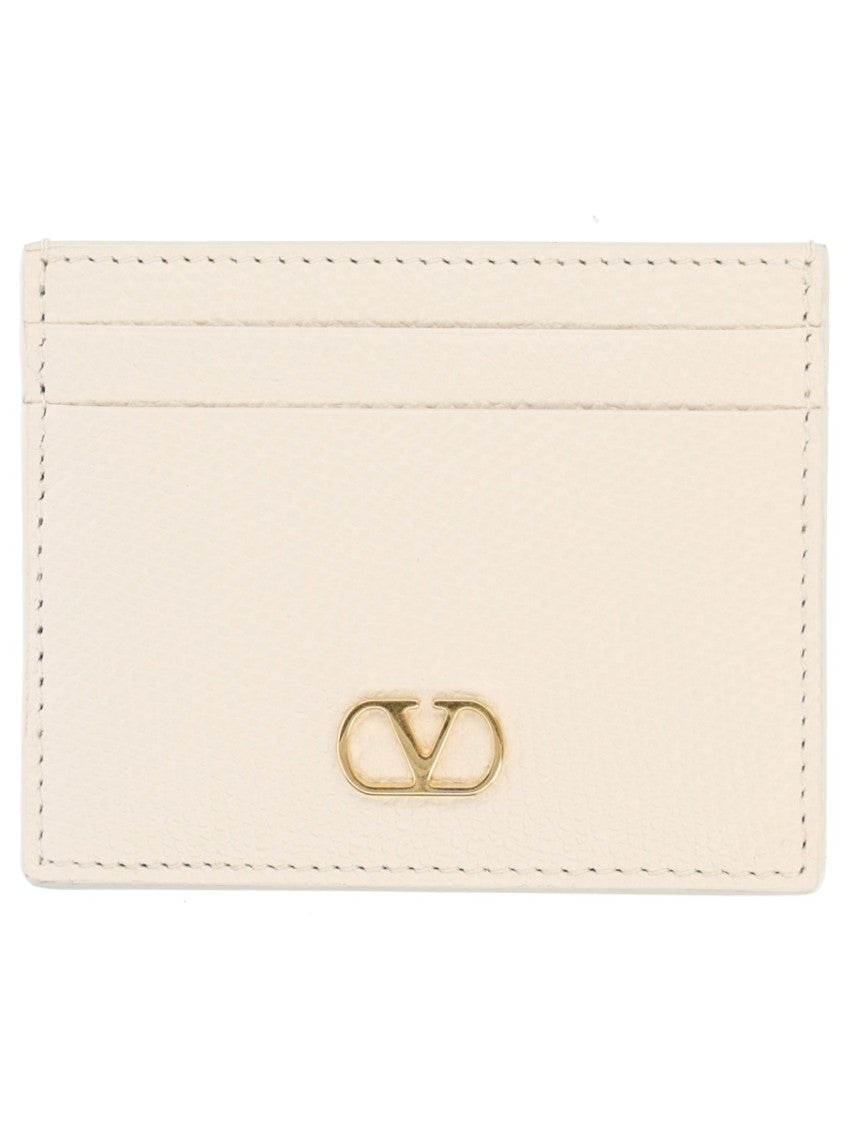 Valentino Garavani Vlogo Signature Textured Leather Card Holder