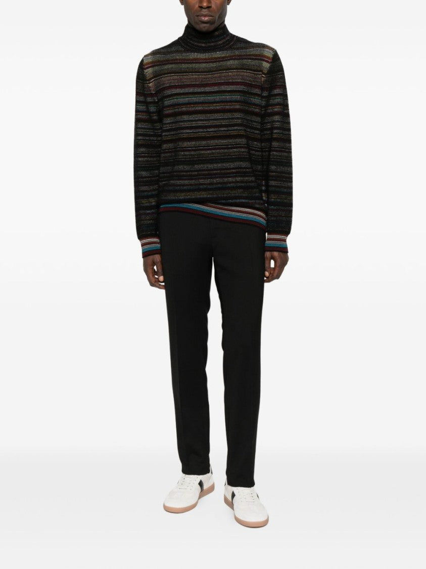 Paul Smith Fitted High-Neck Multicolour Stripe Paul Smith Sweater