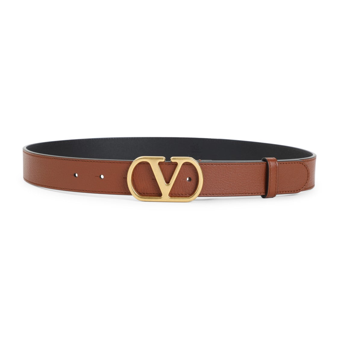 Valentino Garavani Vlogo 30 Brown Leather Belt