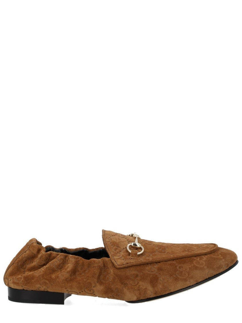 Gucci Gg Silver Clamp Pointed-Toe Loafers