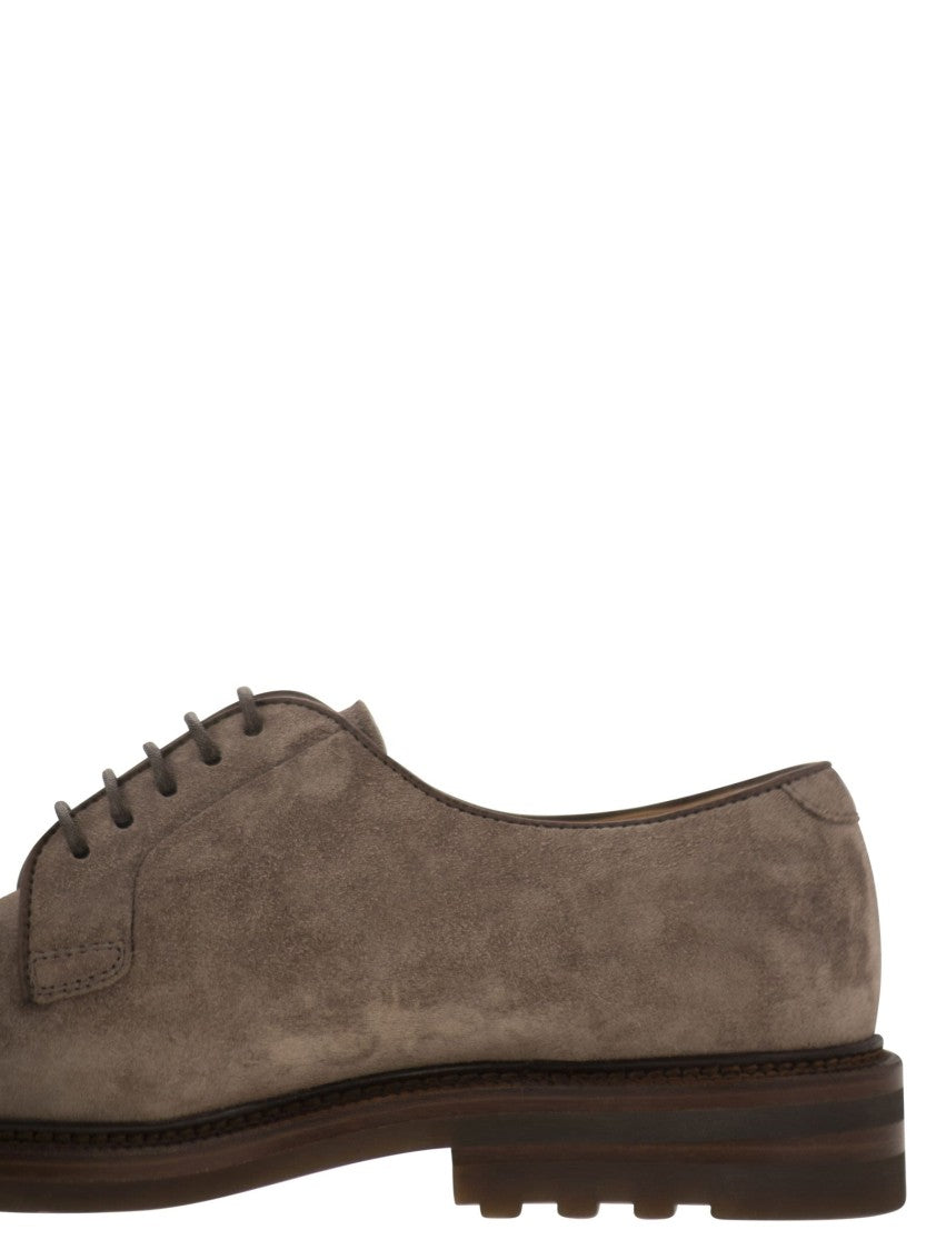 Brunello Cucinelli Timeless Suede Derby Shoes