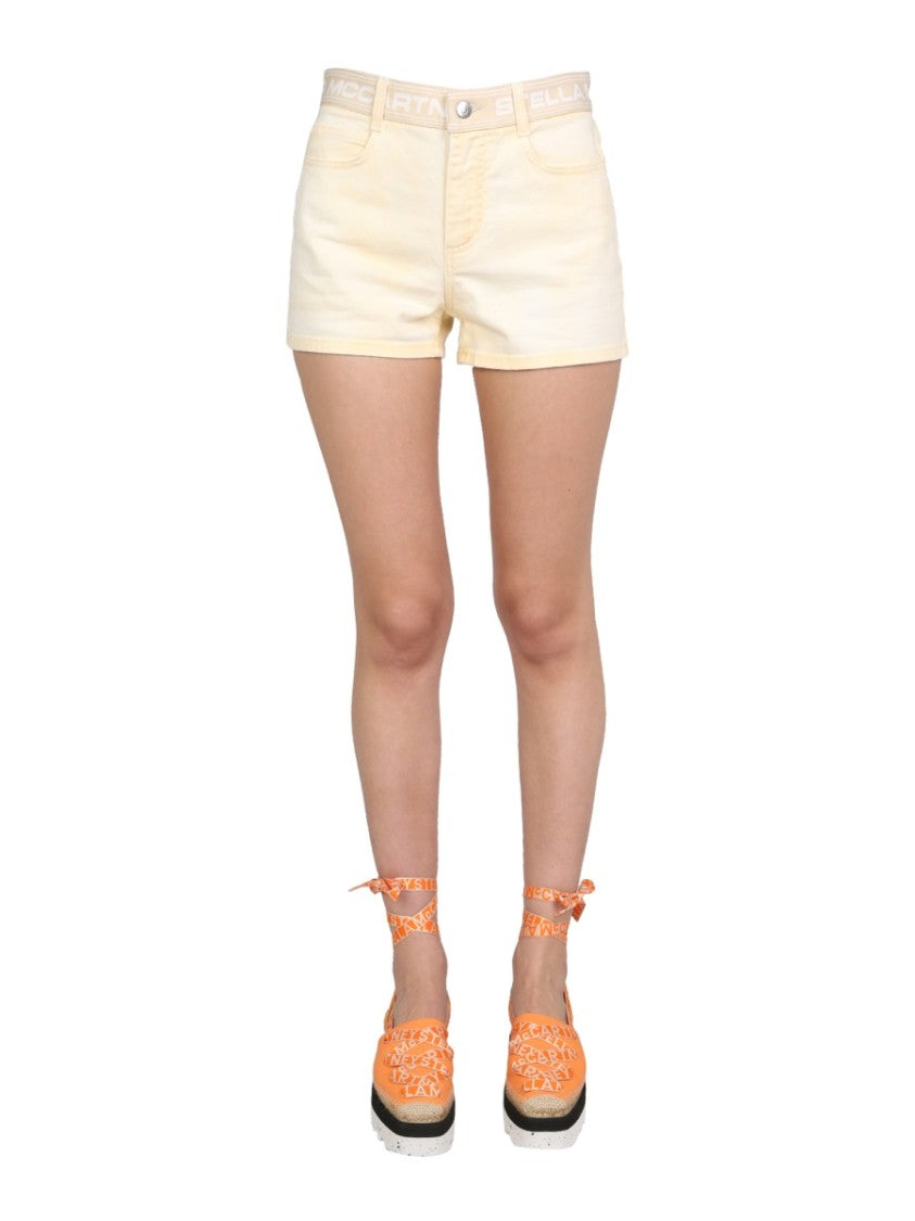 Stella Mccartney Fitted Denim Shorts With Button
