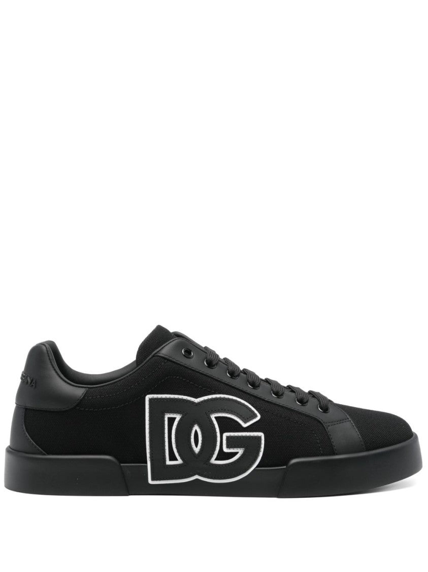 Dolce & Gabbana Low-Top Sneakers With White Outline Logo