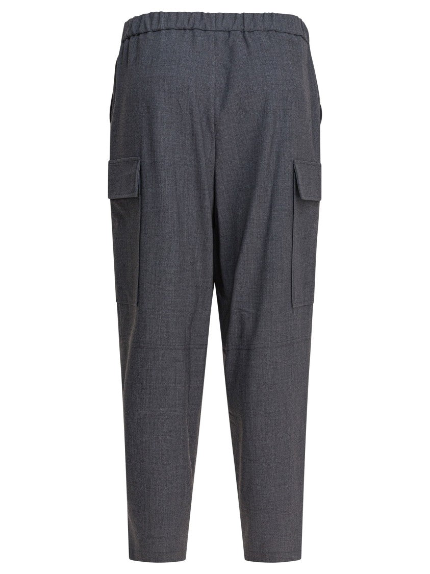 Semper Tapered Grey Cargo Pants With Elasticized Waistband