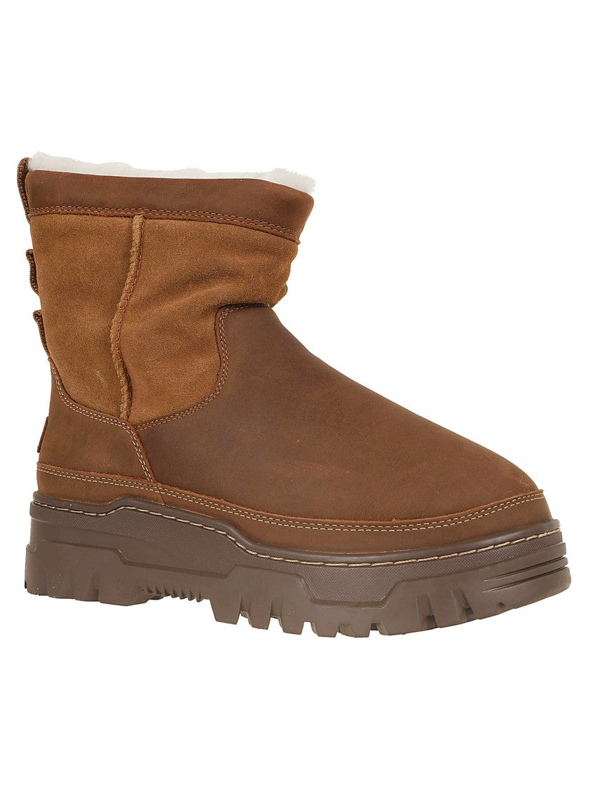 Ugg Waterproof Colour-Block Ankle Boots With Shearling Trim