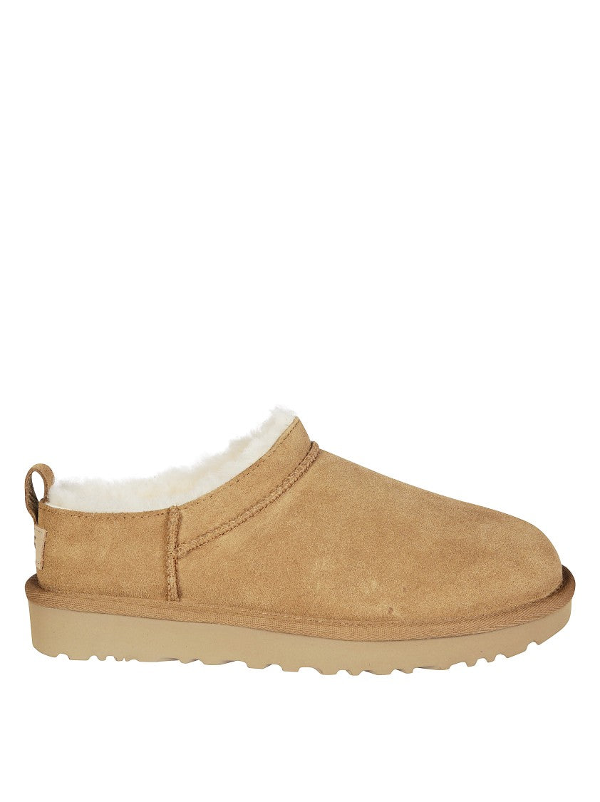 Ugg Brown Suede Slip-On Shoe With Plush Lining