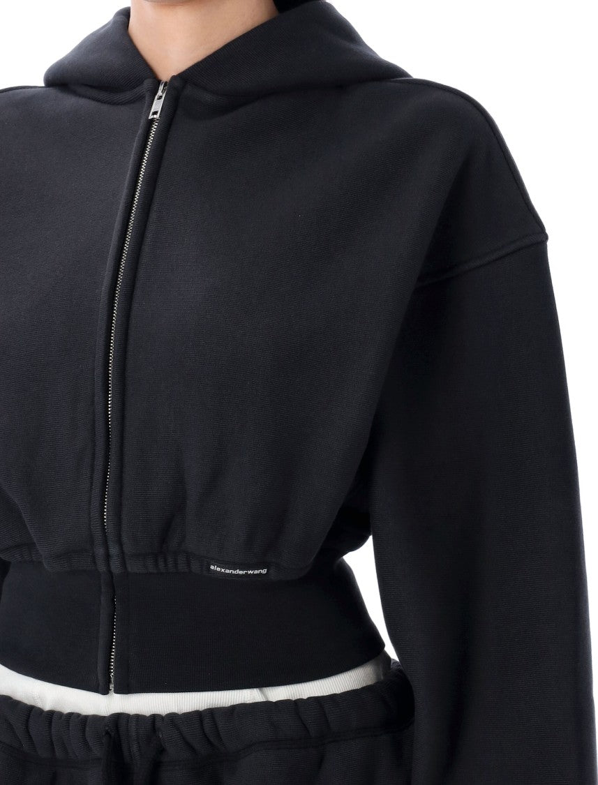 T By Alexander Wang Cropped Zip-Up Hoodie