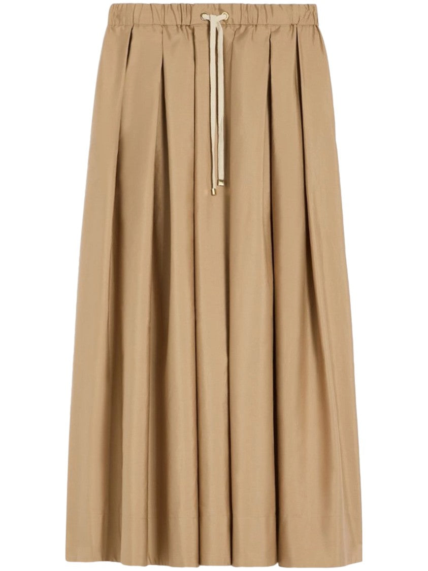 Max Mara Midi Skirt With Soft Pleats And Adjustable Waist