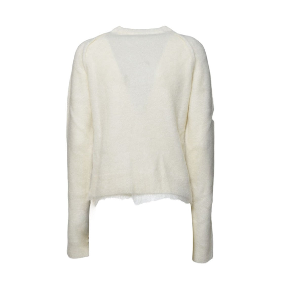 Jil Sander Cream Mohair Wool Crewneck Sweater