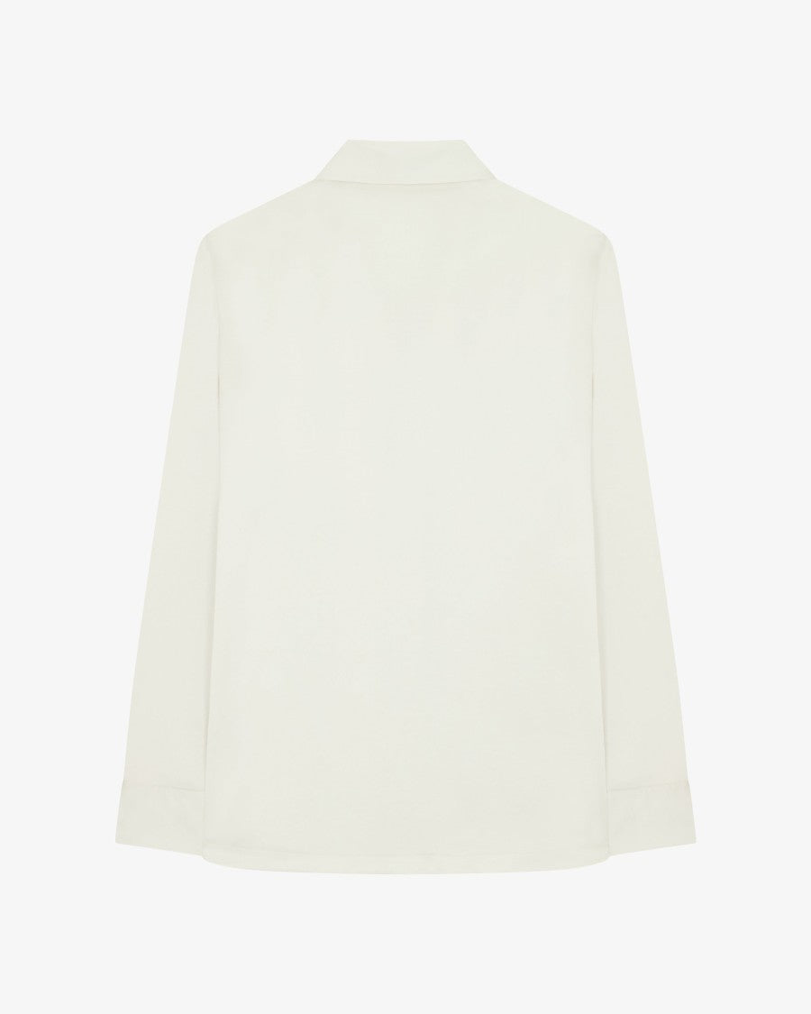 Serena Bute Satin Revere Collar Shirt - Ivory