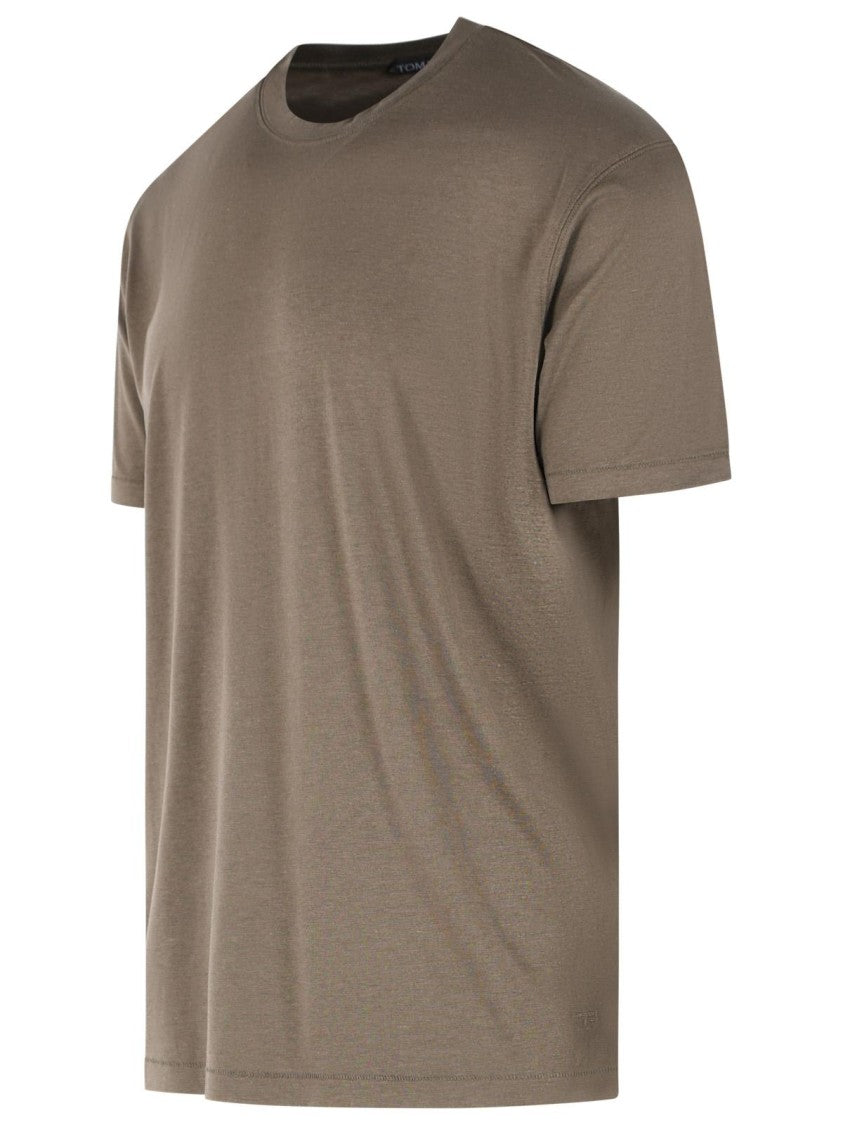Tom Ford Lyocell And Green Cotton T-Shirt