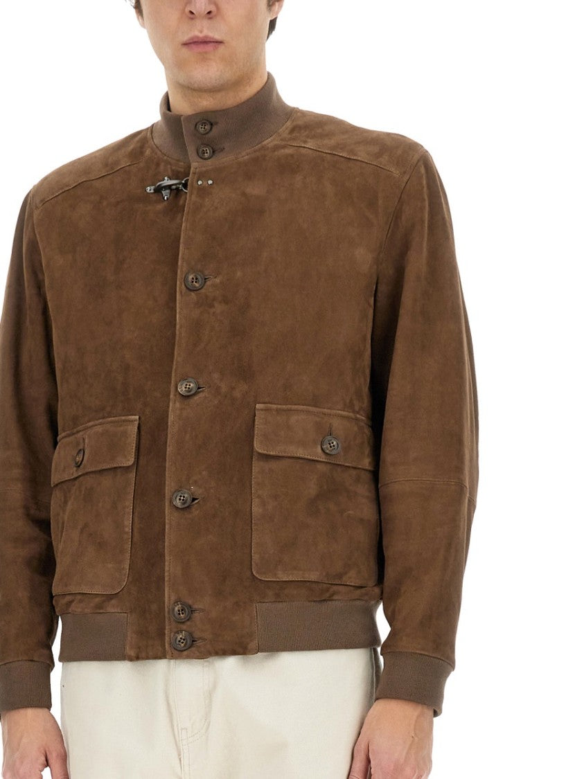 Fay Brown Leather Jacket