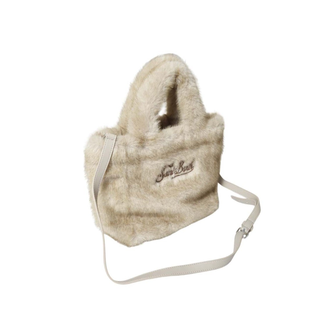 Mc2 Saint Barth Structured Beige Bag With Minimalist Design And Clean Lines