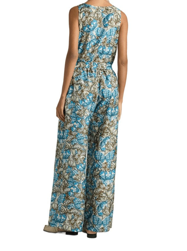 Momonì Printed Silk Palazzo Trousers