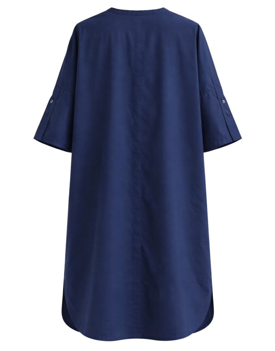 Pomandère Women’S Long Cotton Dress Navy