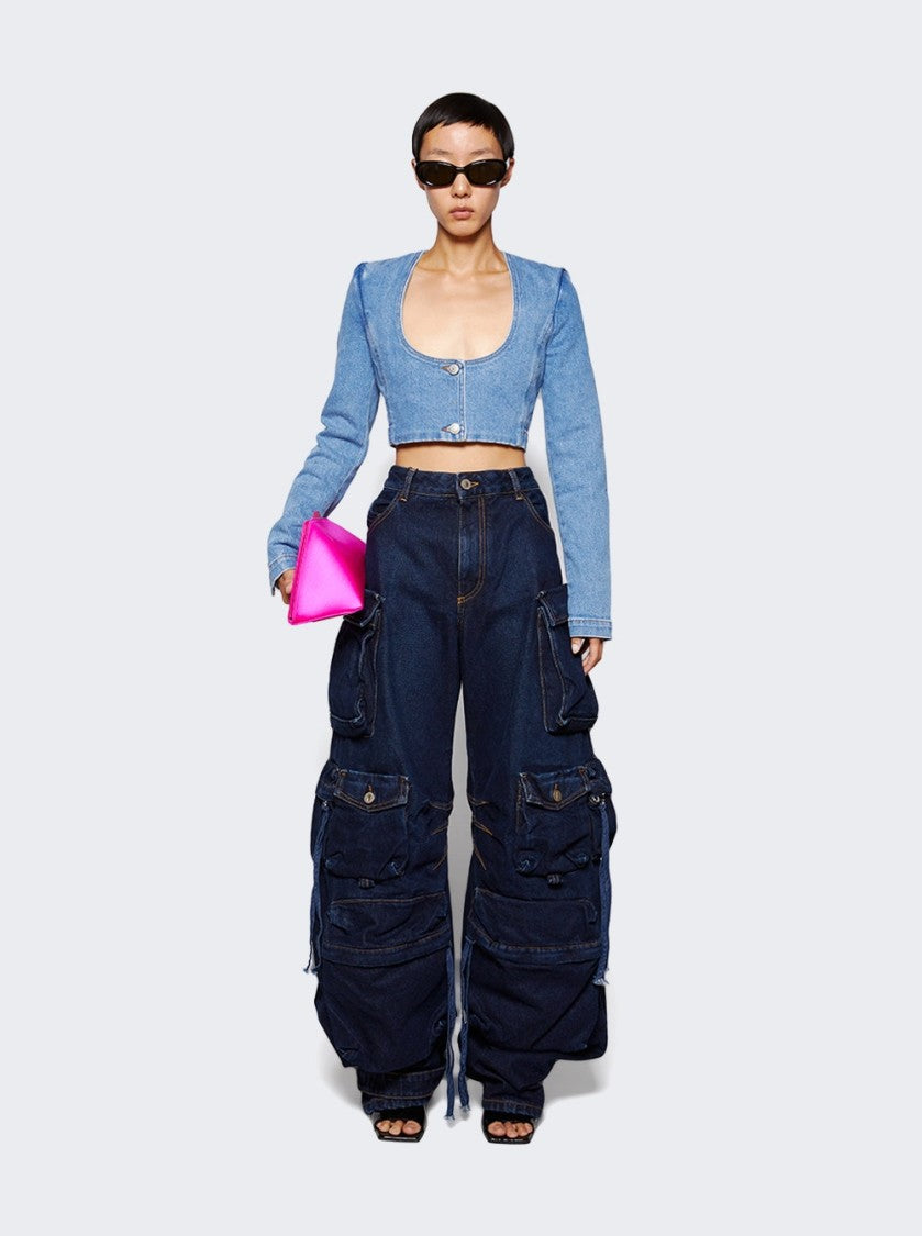 Magda Butrym Ultra Cropped Scoop Denim Jacket