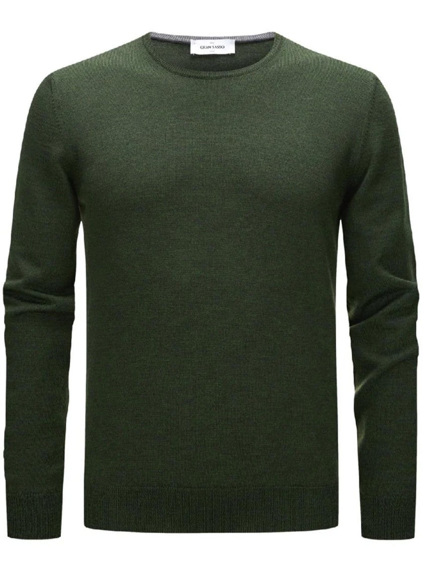 Gran Sasso Fitted Crew Neck Sweater With Fine Knit Texture