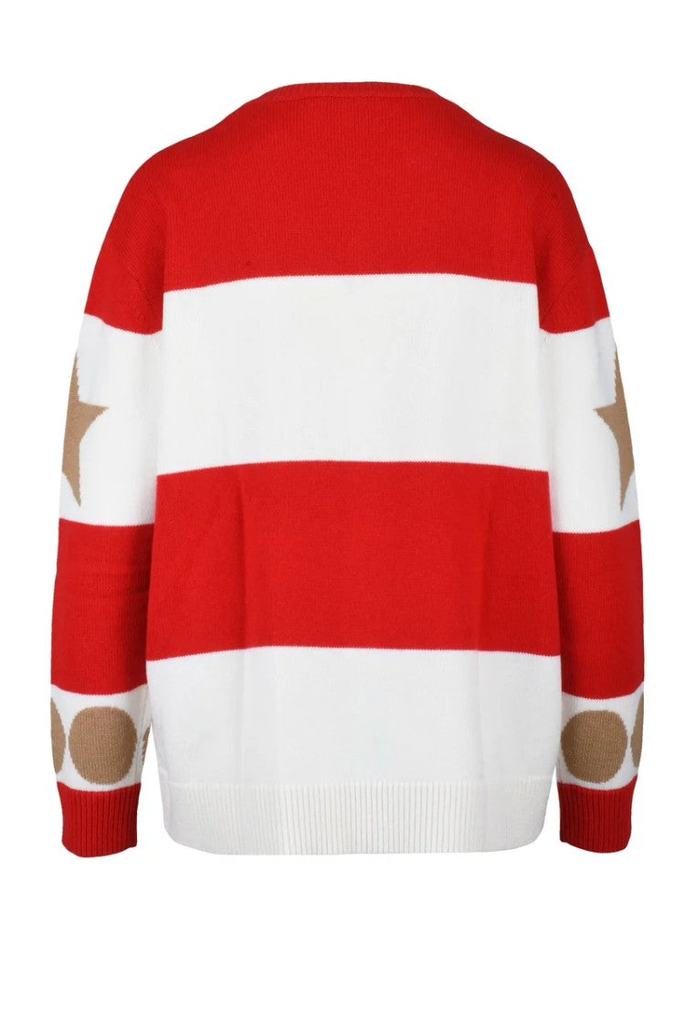 Max Mara Dirce Raised Detail Sweater - Red/White