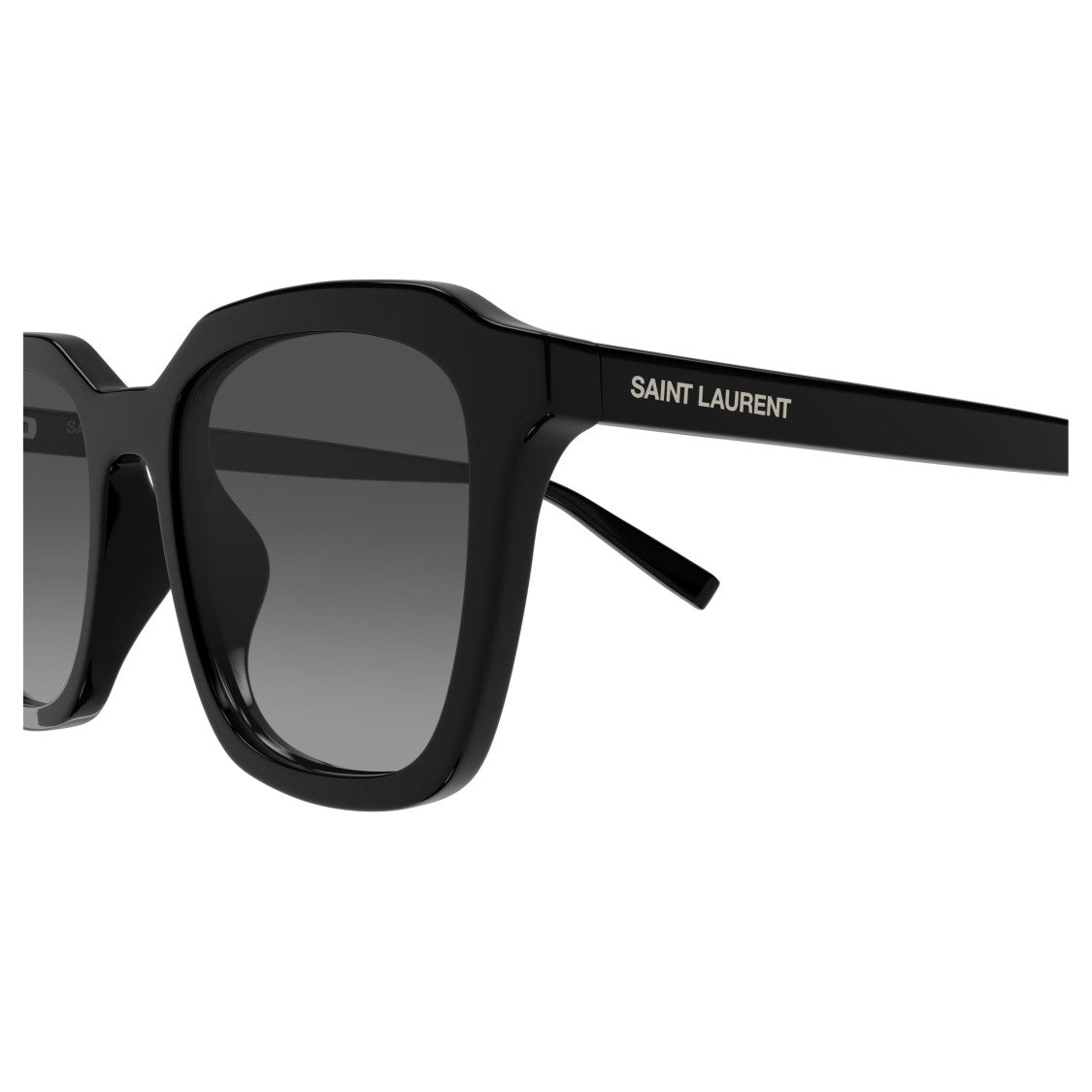 Saint Laurent Square Frame Sunglasses With Gradient Grey Lenses And Recycled Acetate