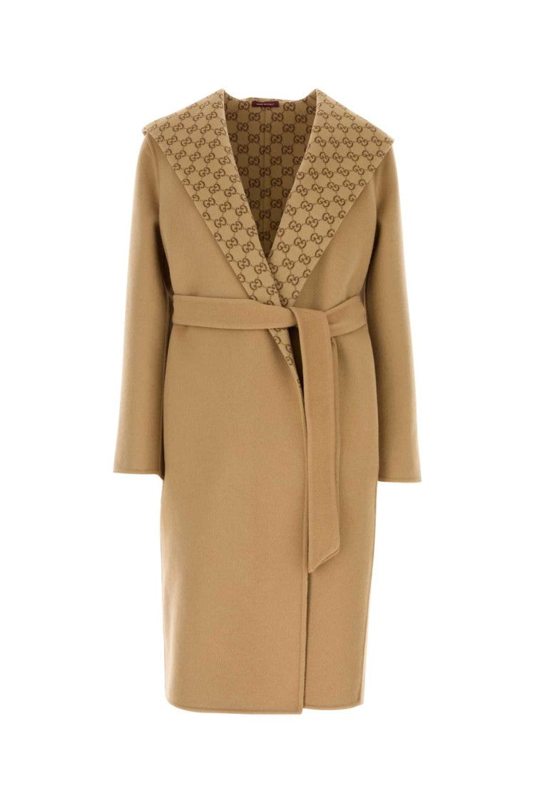 Gucci Camel Wool Blend Reversible Coat