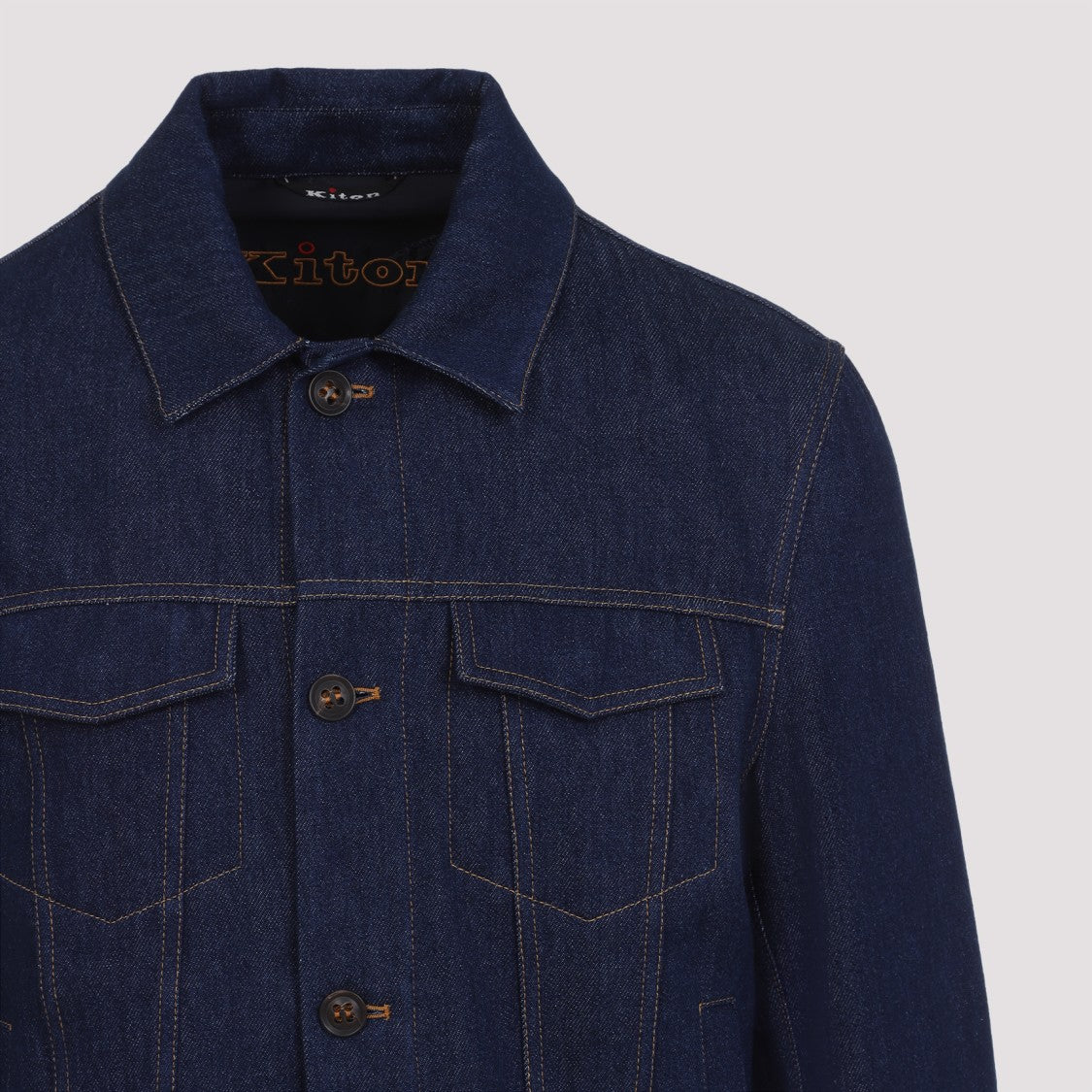 Kiton Blue Cotton Jacket